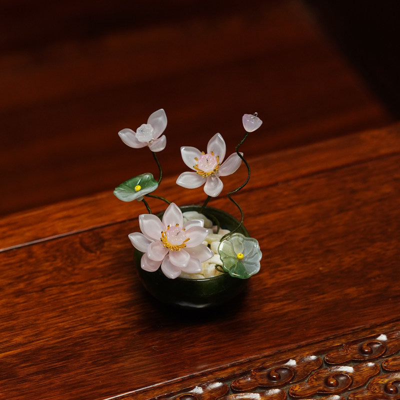 Glazed Petal Ceramic Flower Pot Ornaments