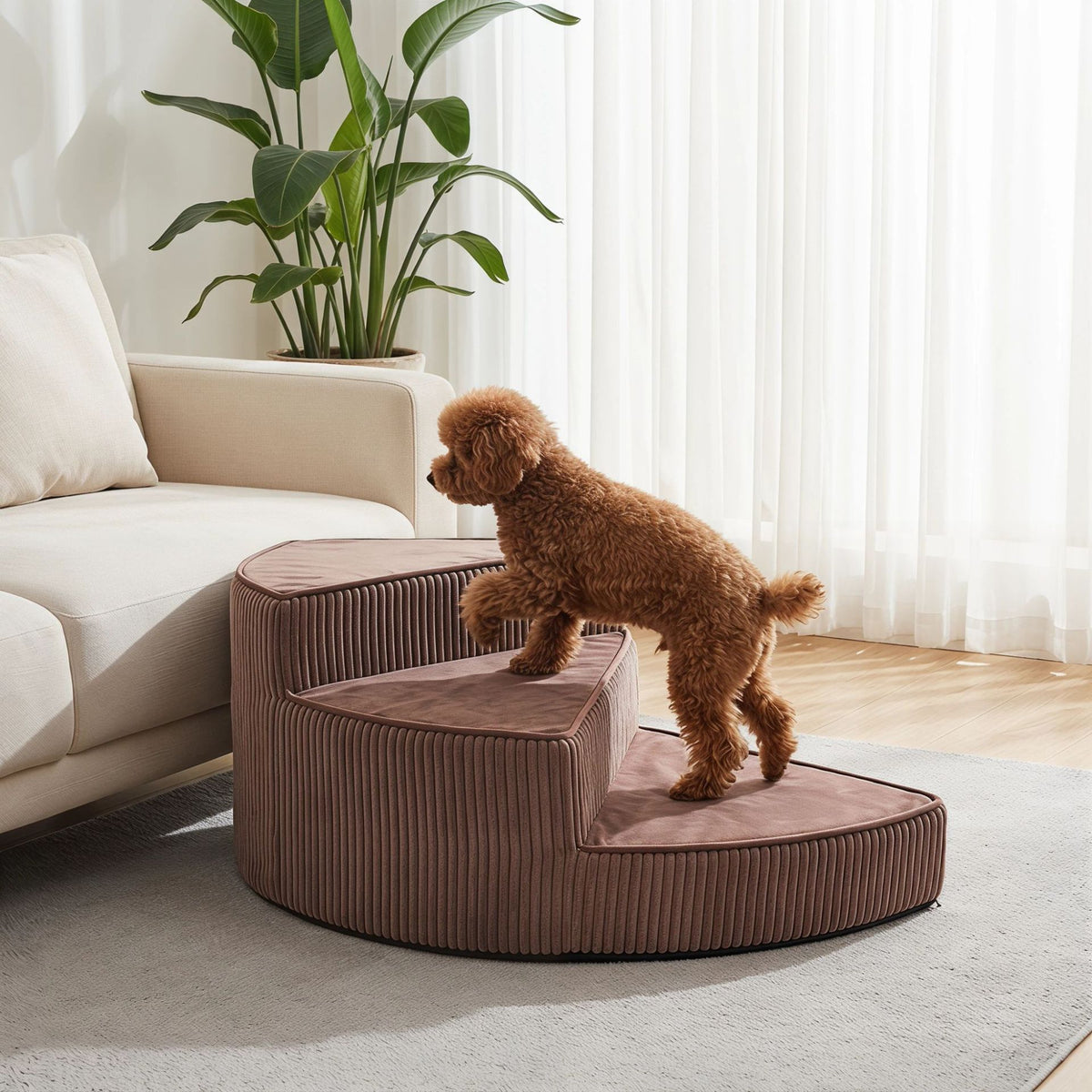 Rotatable Pet Stairs with Removable Washable Cover