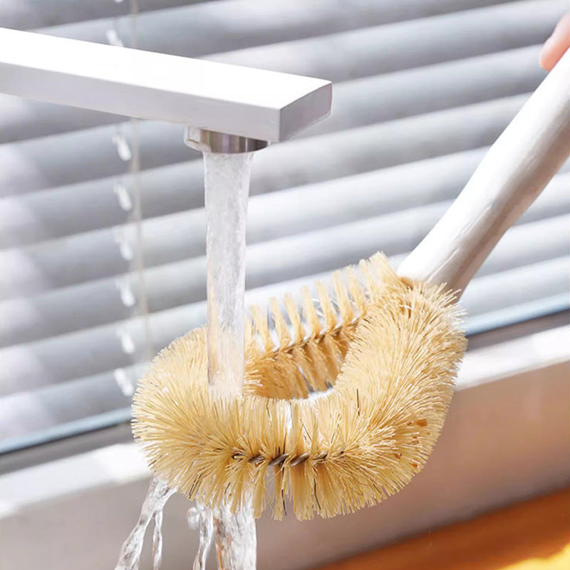 Wooden Handle Bristle Pot Brush for Kitchen Cleaning