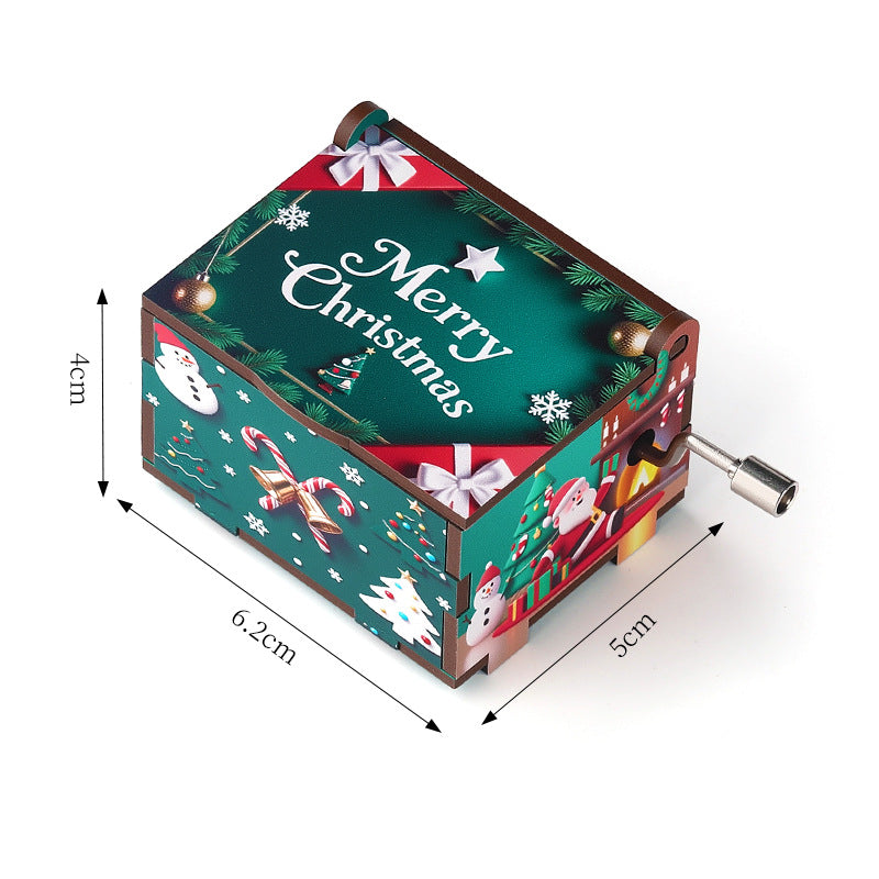 Christmas hand-cranked music box