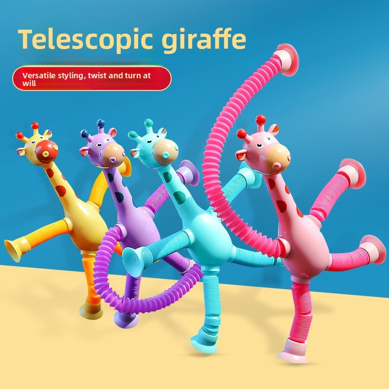 Suction Cup Telescopic Giraffe Robot Toy