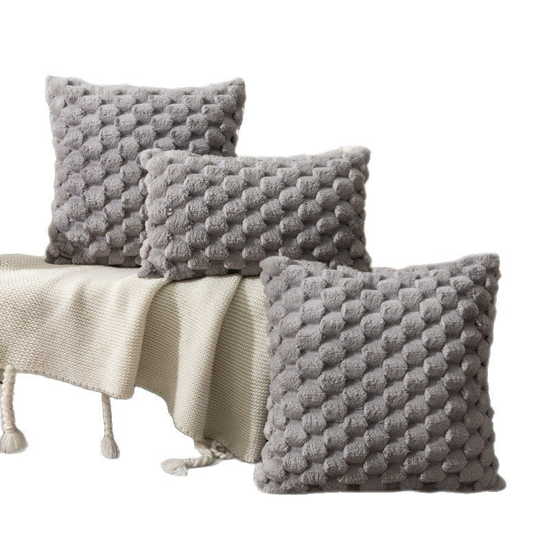 Woven Snowflake Velvet Solid Pillow Cushion Cover