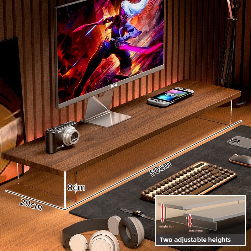 Adjustable Monitor Stand Riser with Storage Shelf