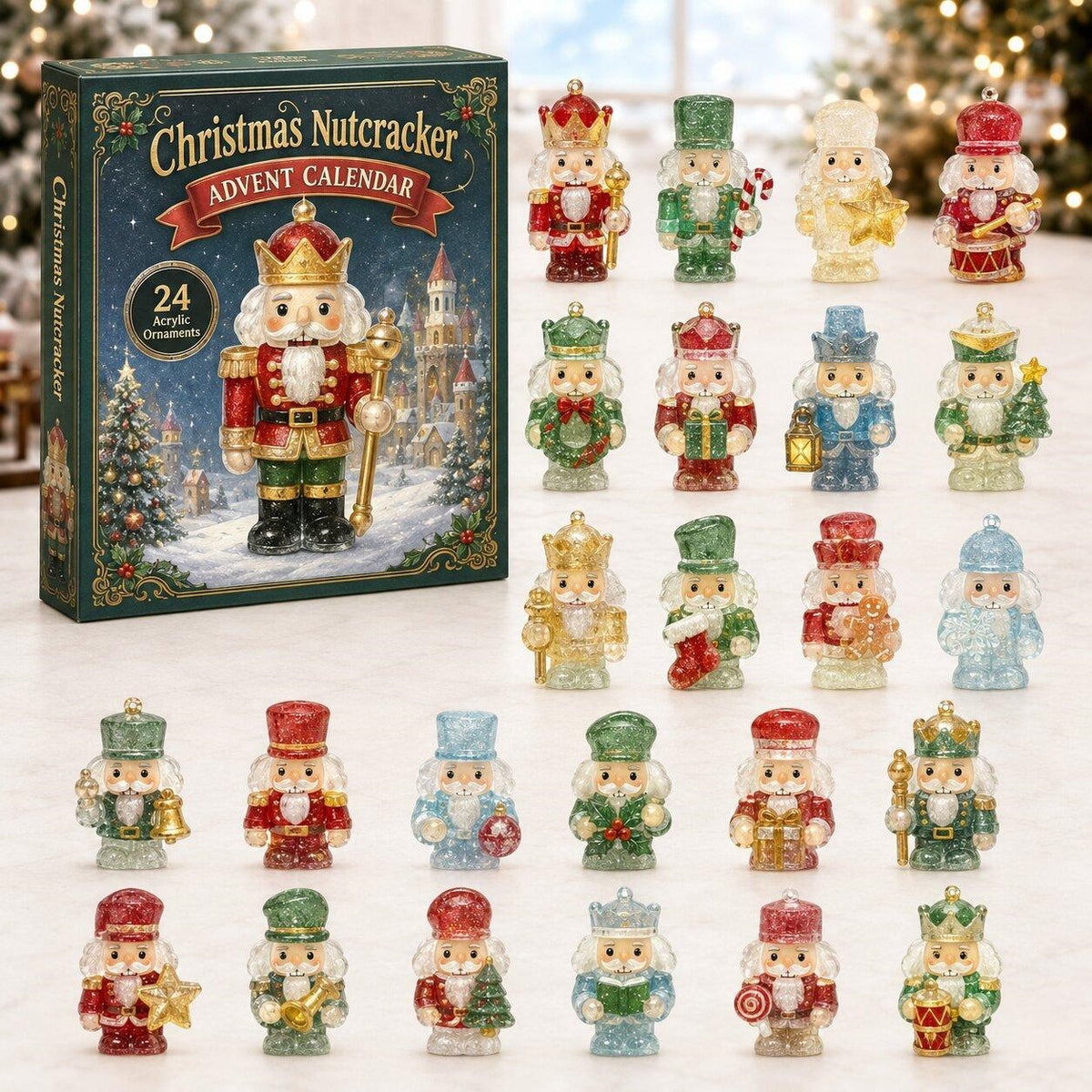 Christmas Advent Calendar Acrylic Blind Box Decoration Collectible Toy