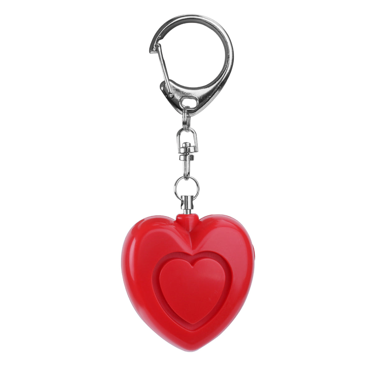 Heart-Shaped 125dB Personal Security Alarm Keychain with LED Light