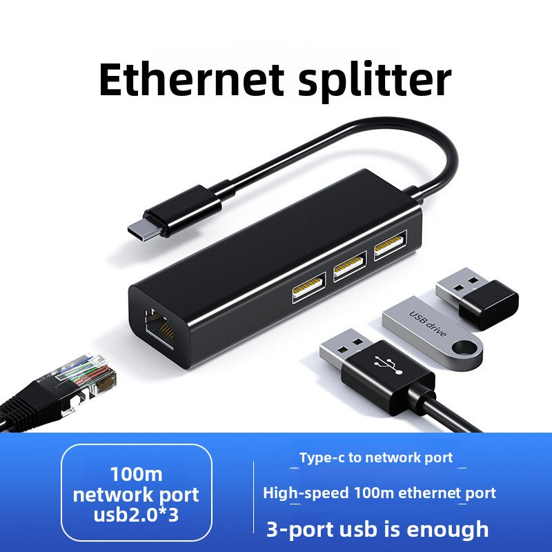 Type-C to RJ45 USB Network Adapter with Hub