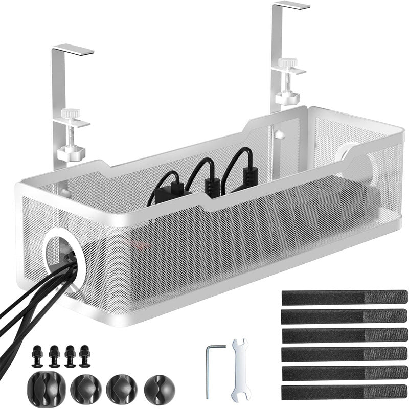 No-drill power strip storage rack