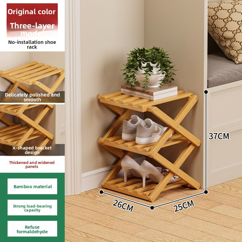 Foldable Bamboo Shoe Rack