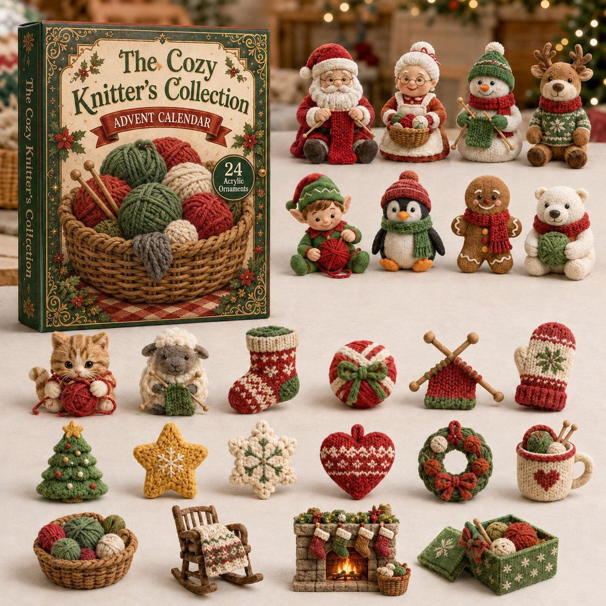 Christmas Advent Calendar Acrylic Blind Box Decoration Collectible Toy