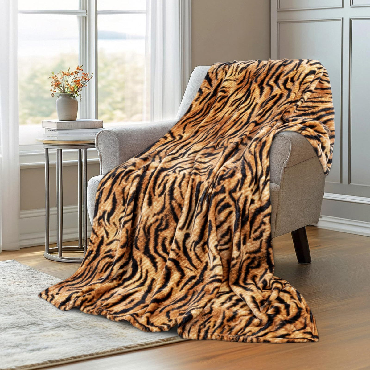 Custom Digital Print Classic Leopard Pattern Flannel Blanket
