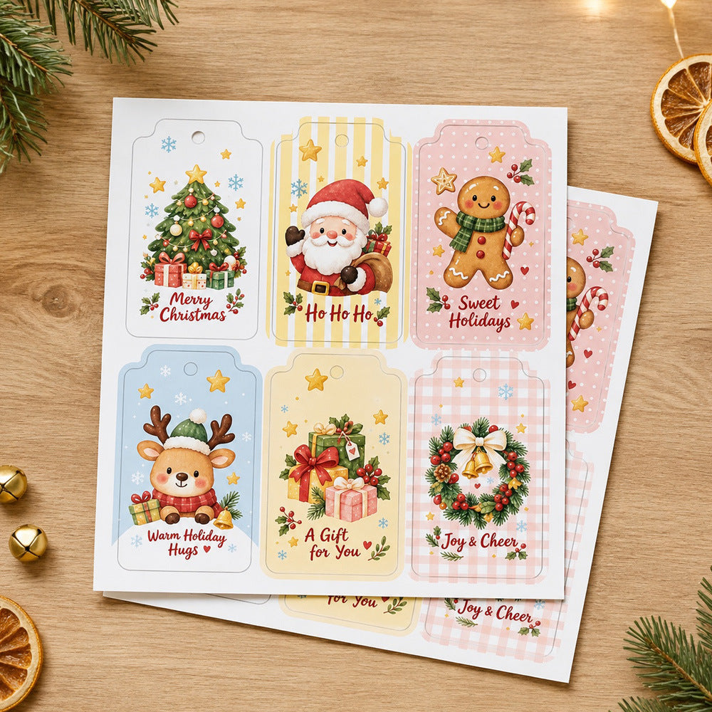 Christmas gift tags 300g coated paper hang tags with natural jute string