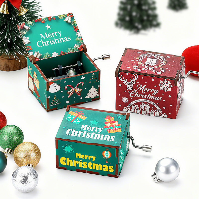 Christmas hand-cranked music box