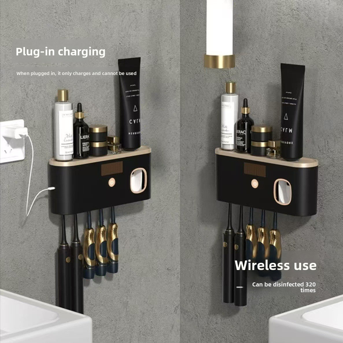 UV Sterilizing Toothbrush Holder with Suction Cup