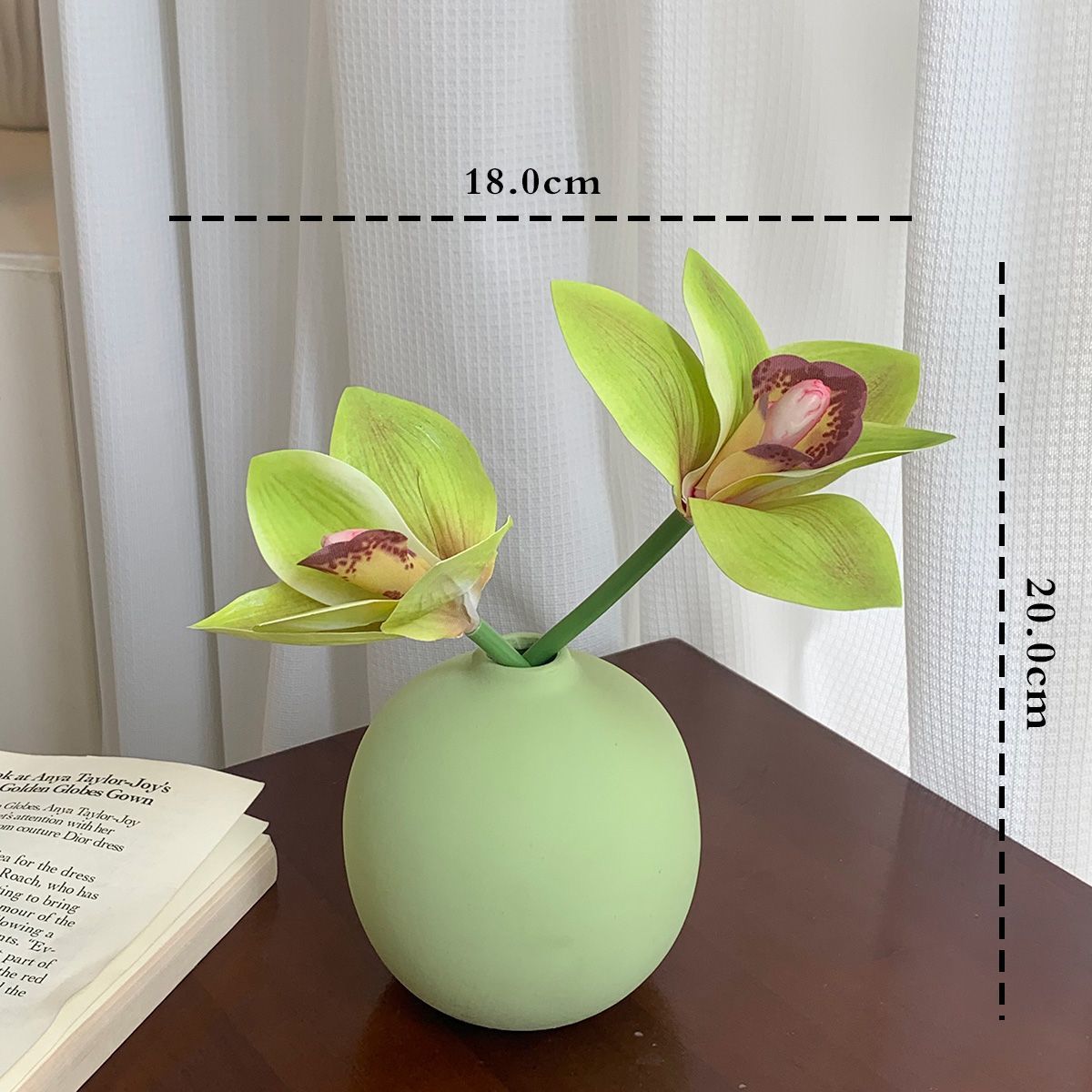 Artificial Orchid Ceramic Vase Decoration