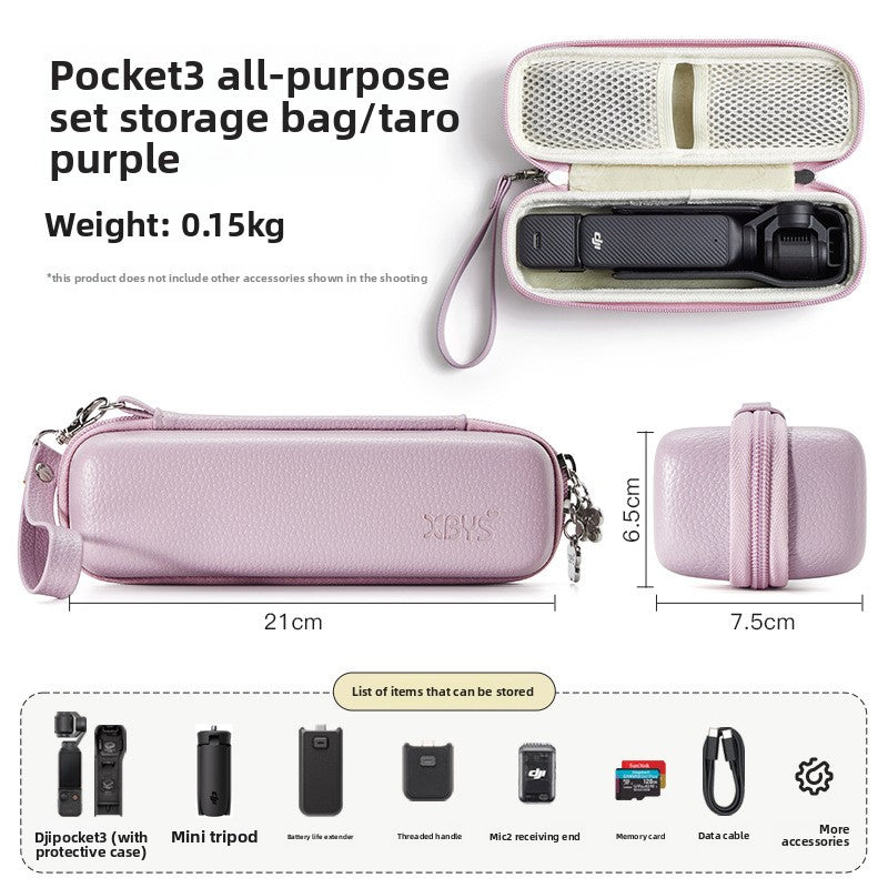 Hard-shell storage case for handheld gimbal action camera