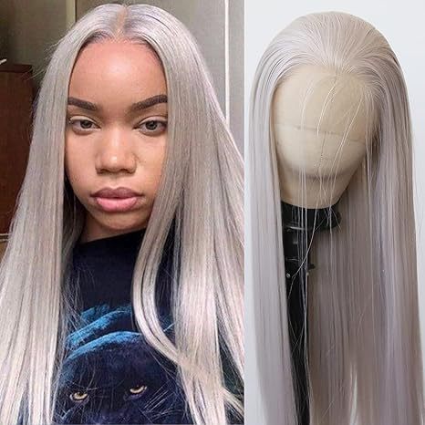 13x6 Glueless Lace Front Wig Natural Hairline Synthetic Hair