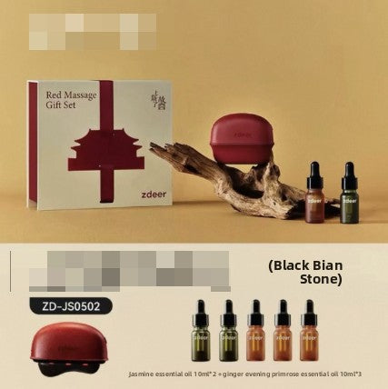 Electric Bianstone Facial Massager with Red Light Therapy