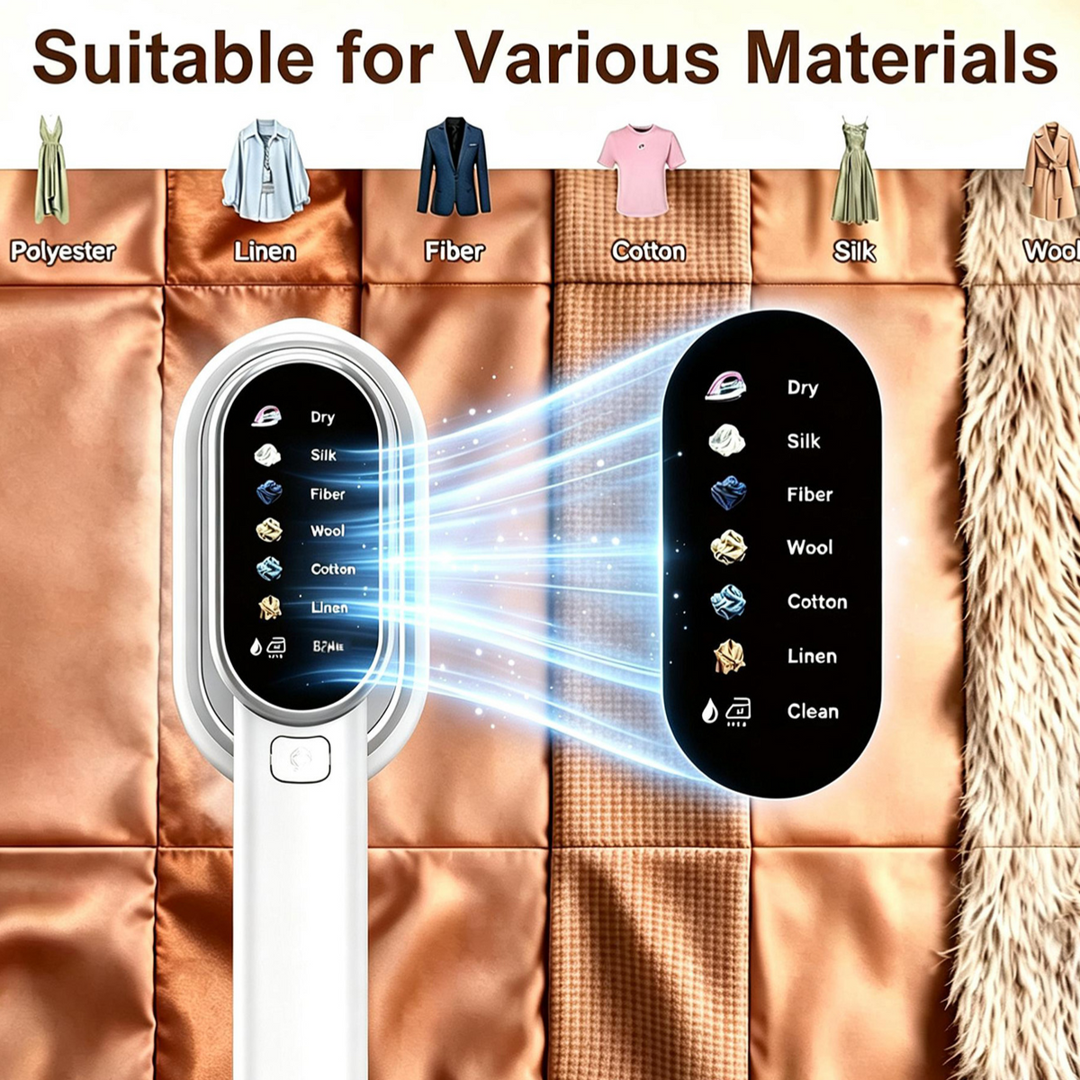 Portable Handheld Garment Steamer with Digital Display