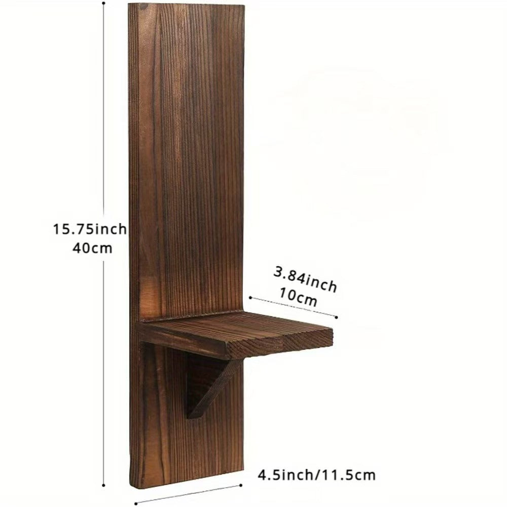 Wooden Floating Wall Candle Holder for Farmhouse Decor
