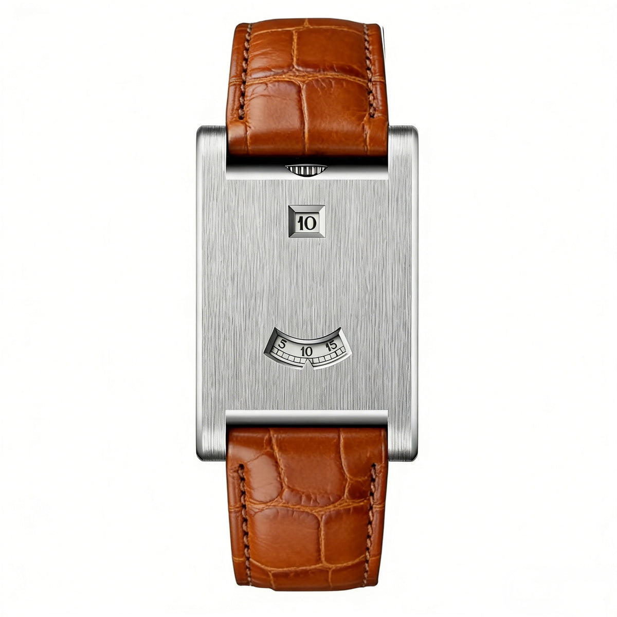 Square Digital Leather Strap Watch