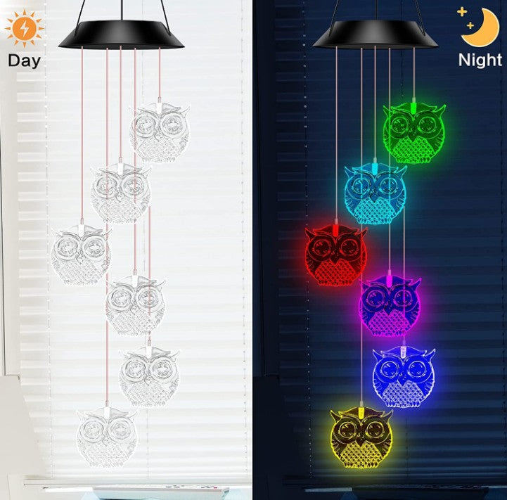 Solar butterfly wind chime lamp