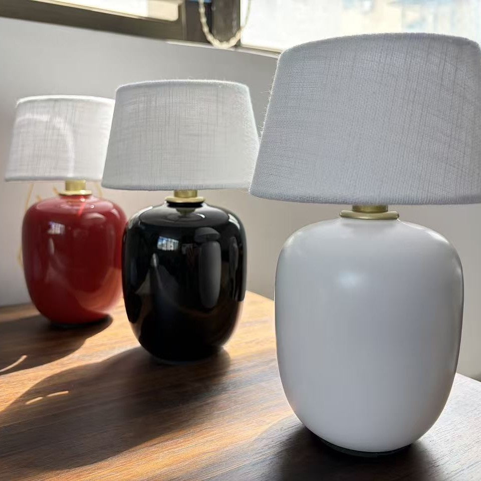 Ceramic Fabric Rechargeable Touch Control Table Lamp
