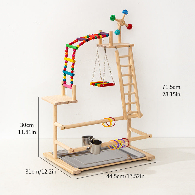 Wooden Bird Training Play Stand