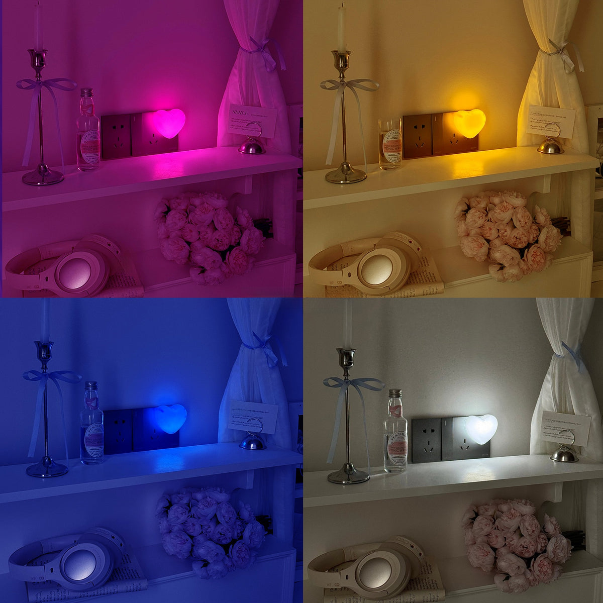Pink Ambient Night Light with Smart Switch for Bedroom