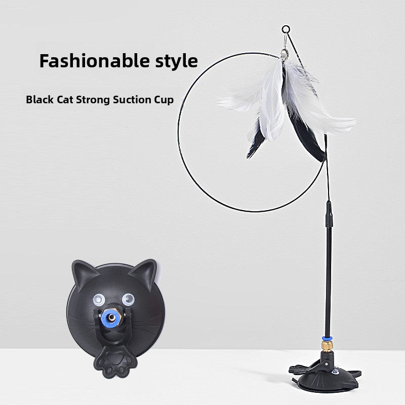 Interactive Cat Teaser Stick with Feather Head