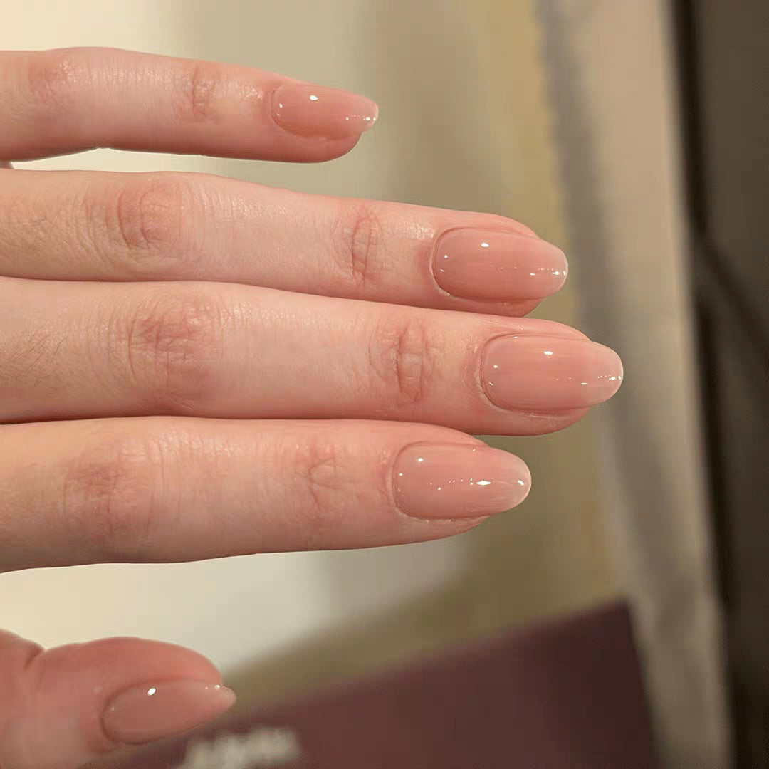 Handmade Short Oval False Nail Stickers