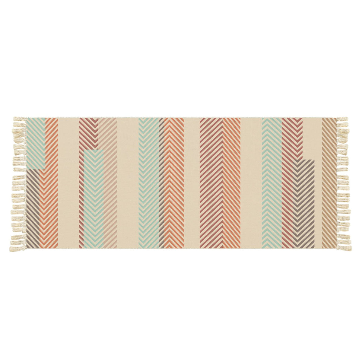 Woven Cotton and Linen Tassel Mat Bedroom Carpet Bathroom Mat