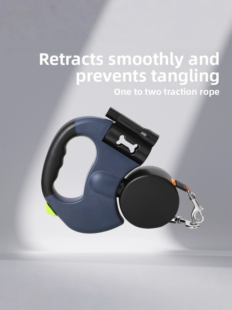 Double-ended extendable dog leash