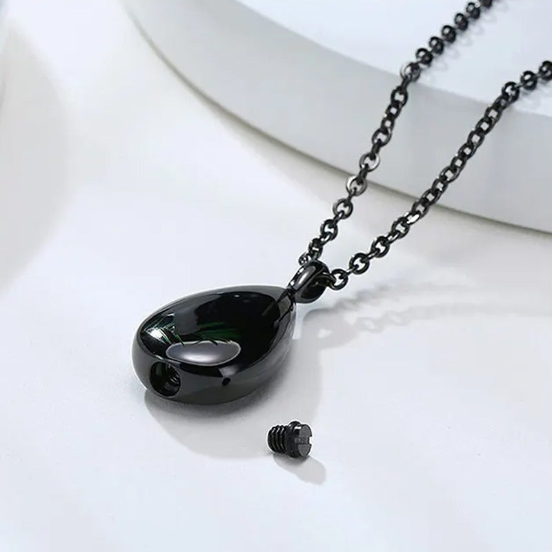 Urn Pendant for Ashes Stainless Steel Openable Perfume Bottle Necklace