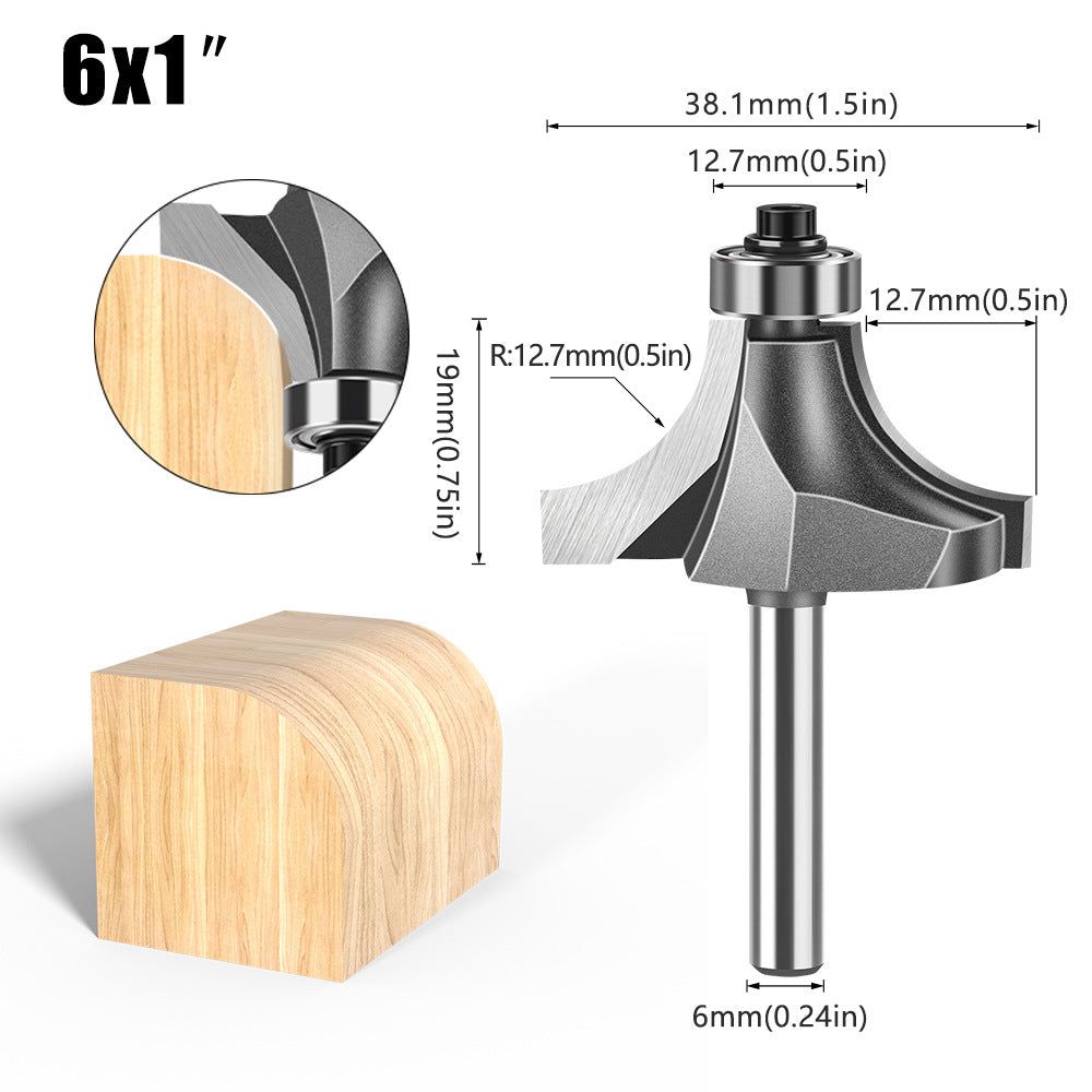 Tungsten Steel Round Angle Woodworking Milling Cutter