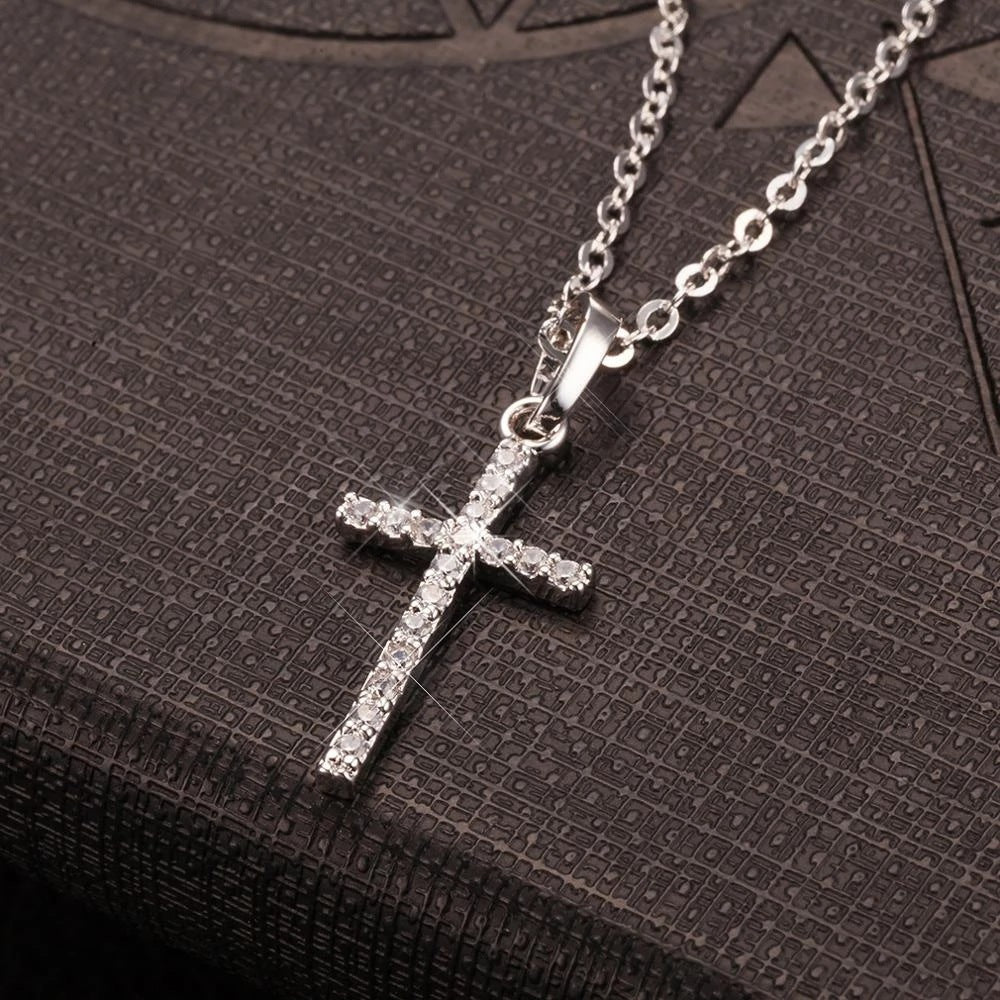 Rhinestone Cross Pendant Necklace