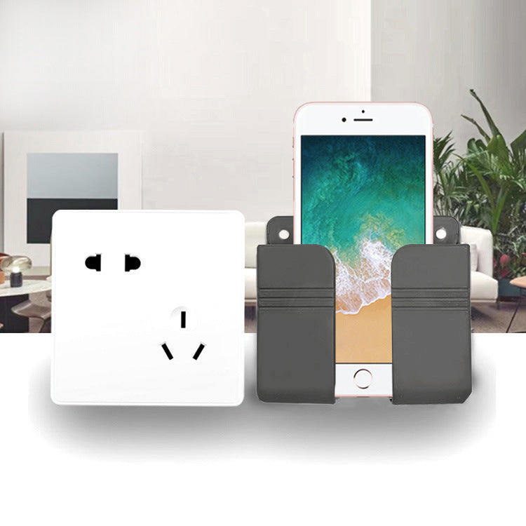 Wall-mounted adhesive no-drill phone holder