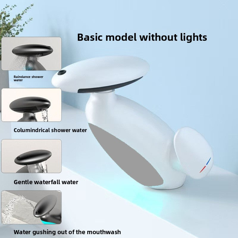 Penguin Pull-Out Faucet with Ambient Light for Bathroom Sink