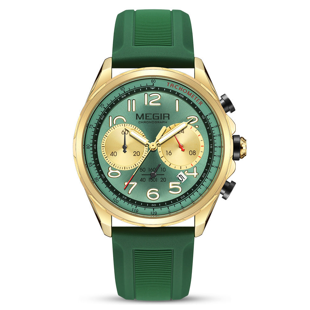Men's Sport Chronograph Watch with Silicone Strap