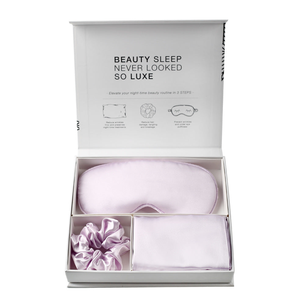 Satin Imitation Silk 3-Piece Sleep Set Eye Mask
