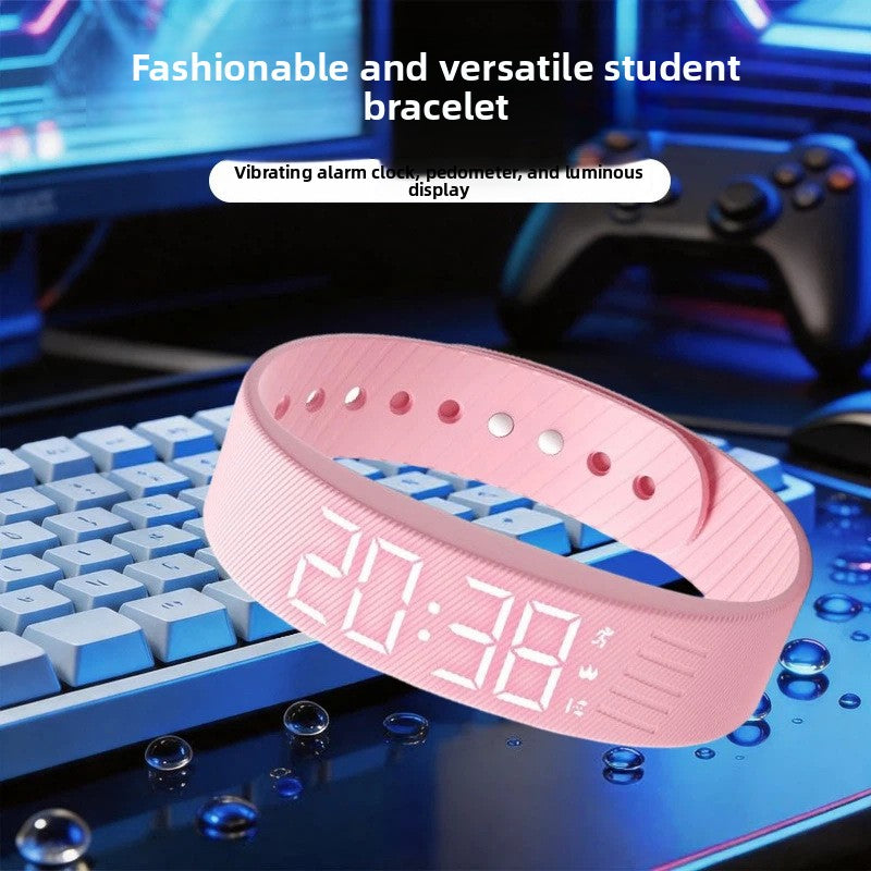 Vibrating Alarm Pedometer Smart Bracelet USB Rechargeable Digital Wristband