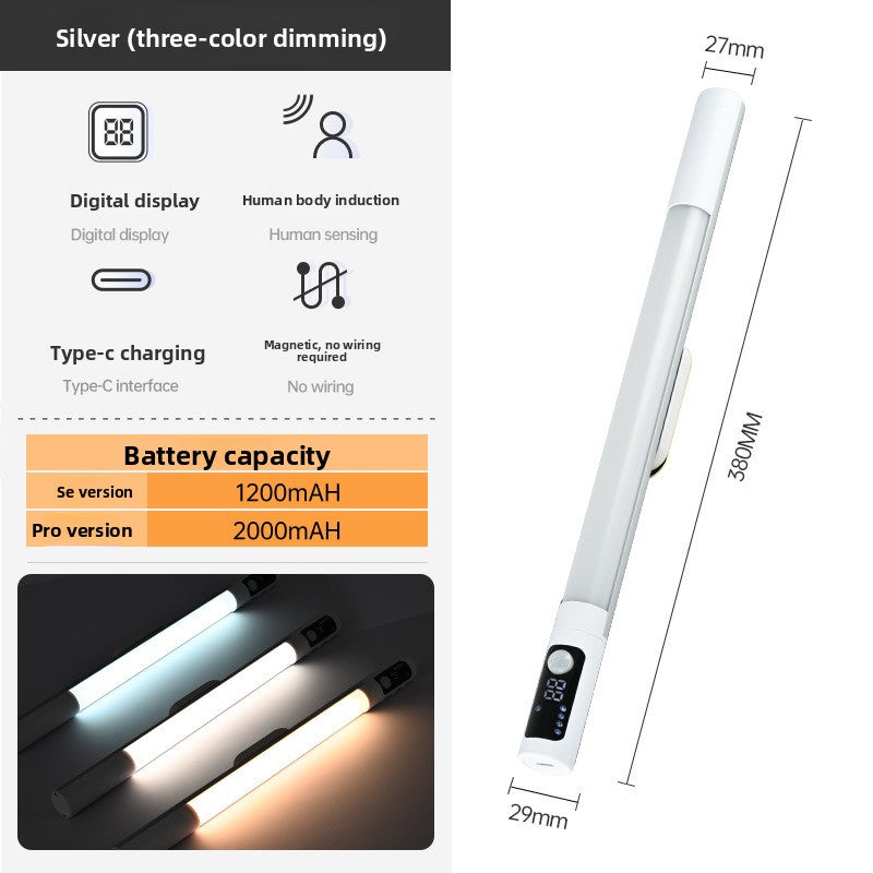 Long strip magnetic self-adhesive closet lamp