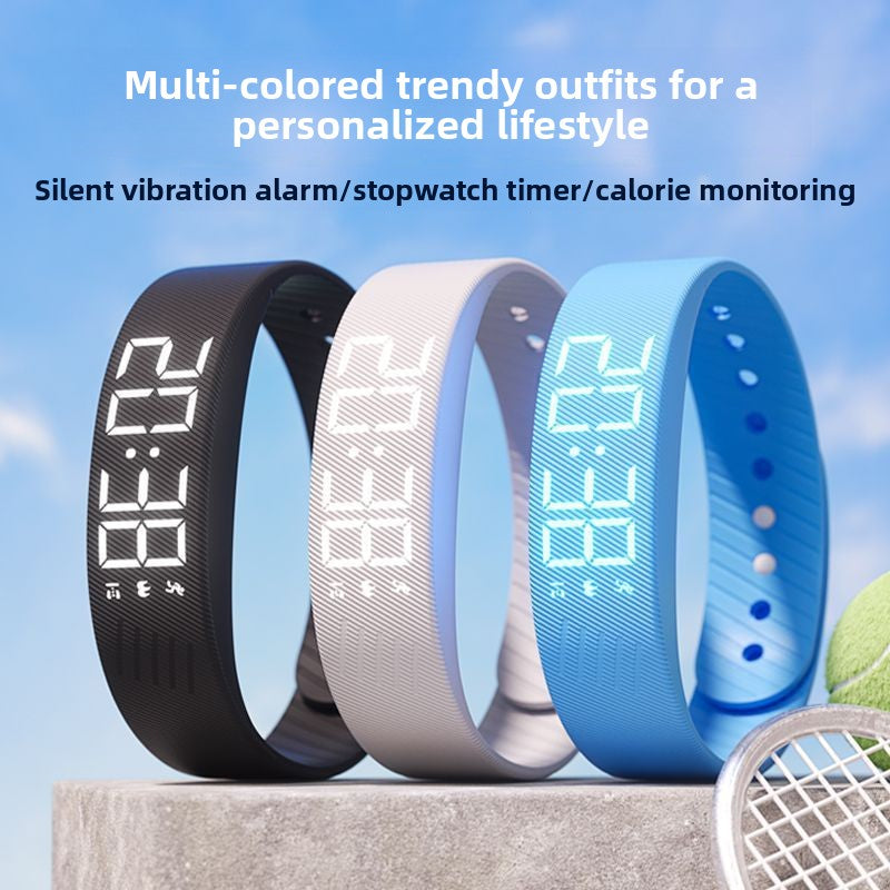 Vibrating Alarm Pedometer Smart Bracelet USB Rechargeable Digital Wristband