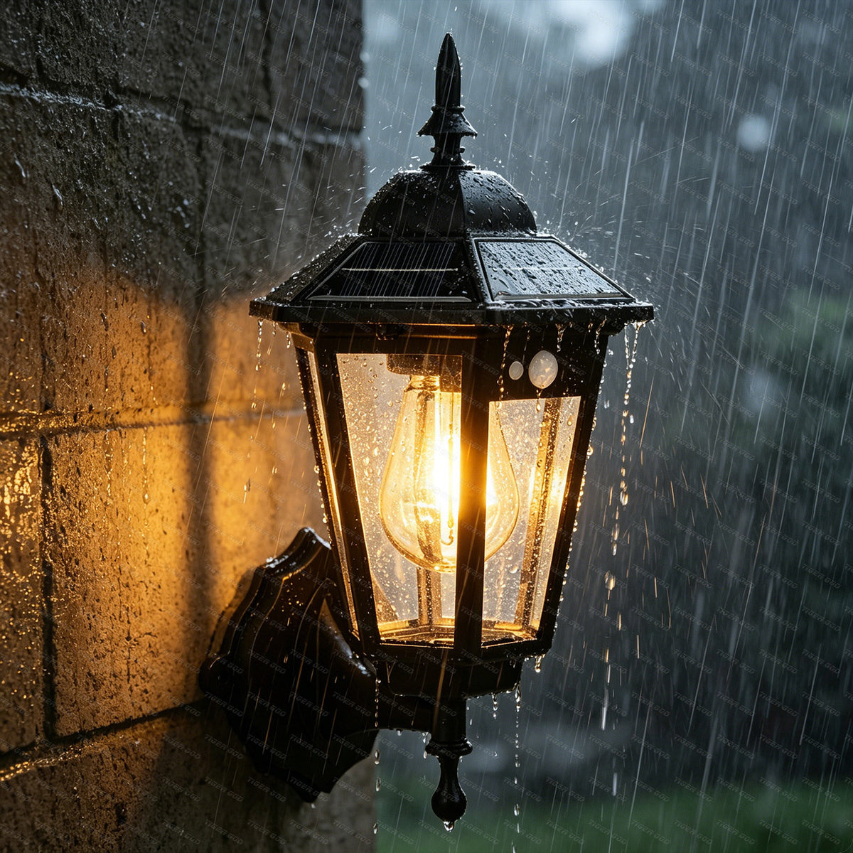 Solar Powered LED Wall Light with Motion Sensor