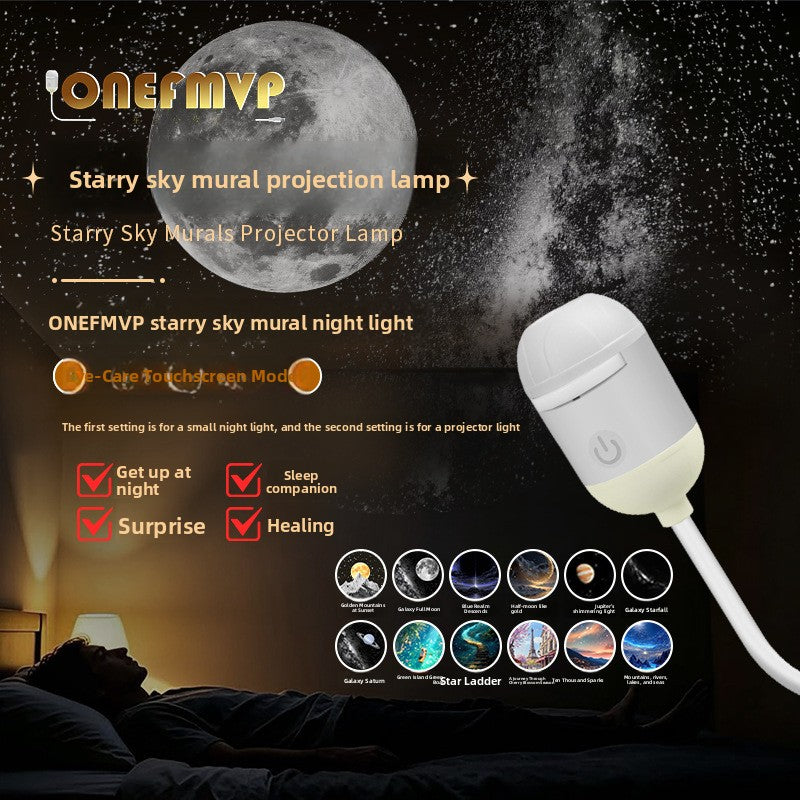 Night light with star projection lamp