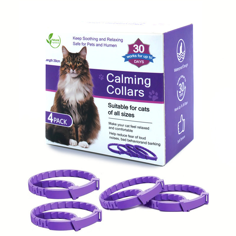4-Pack Pet Anxiety Relief Soothing Calming Collar for Cat and Dog