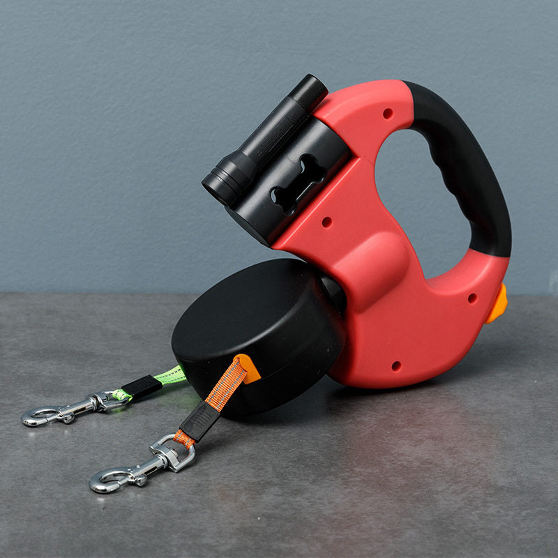 Double-ended extendable dog leash