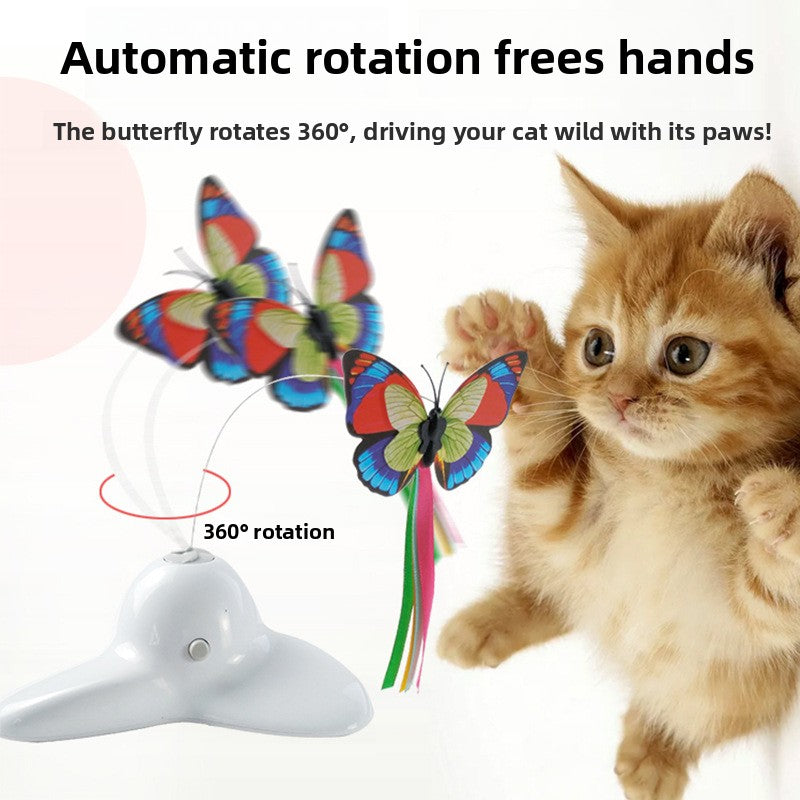 Electric Interactive Cat Toy with Fluttering Butterfly