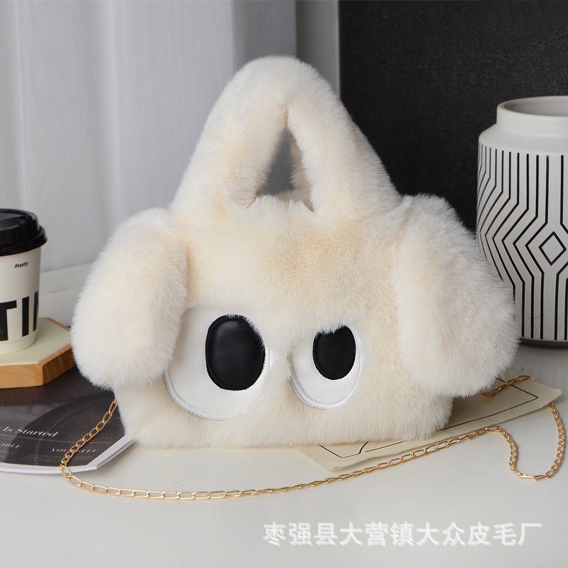 Big-eyed puppy plush bag for women