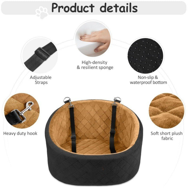 Portable Plush Dog Car Seat Nest Washable Pet Carrier