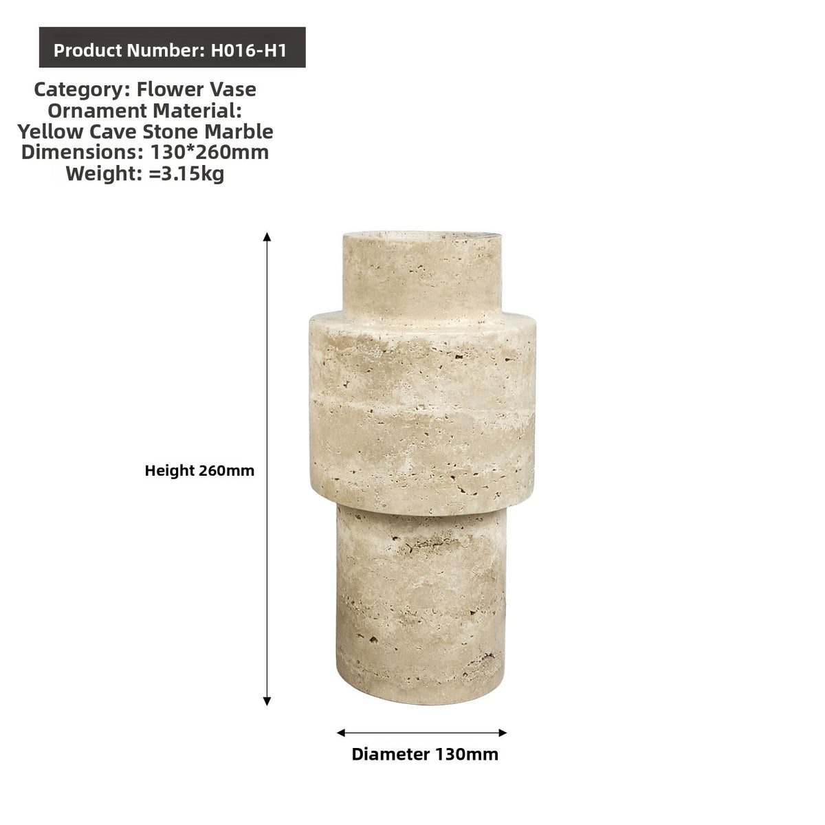 Modern Minimalist Stone Flower Vase